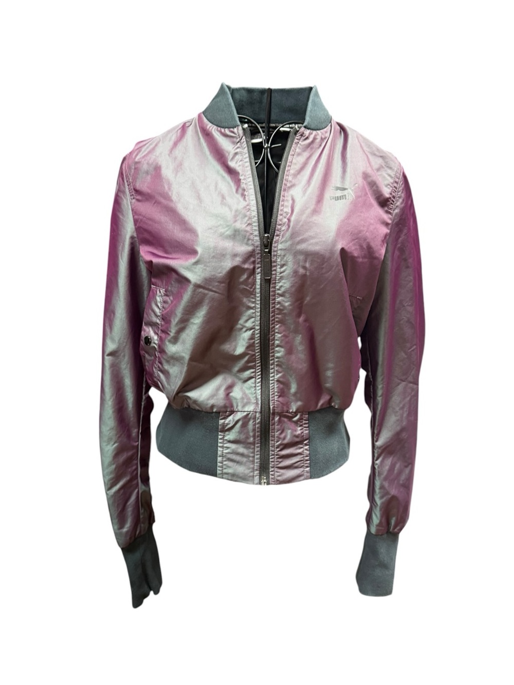 Puma Iridescent Pink Bomber with Gray Trim XS